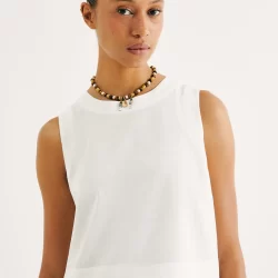 Regata feminina com linho - off white Hering