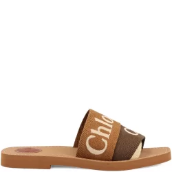Sandália  Chloé flat com estampa de logo